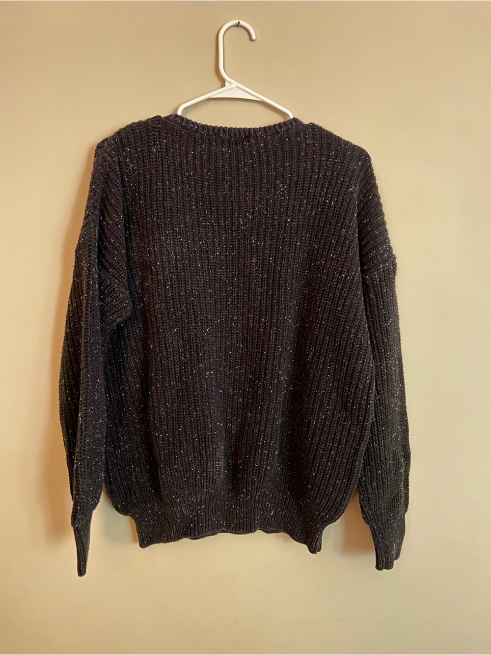 Oversized Black Speckled Crewneck Sweater - Picture 4 of 7
